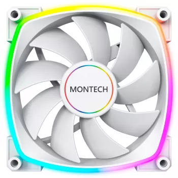 Arvuti korpuse ventilaator Montech AX140 PWM 140 mm, vintpüssi laager, 540–1760 RPM, valge