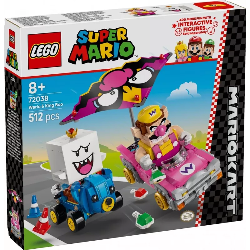 LEGO ehitusmänguasjade komplekt 72038 Super Mario Mario Kart Wario King Buu Huu – tegelaskujud ja rajaosad