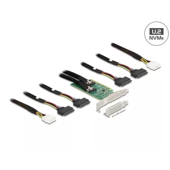 DeLOCK PCI Express 4.0 x16 kaart 4 x SFF-8639 NVMe - Bifurkatsioon - madala profiiliga