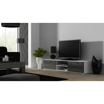 Cama TV-alus SOHO 180 valge/hall läikiv