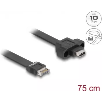 DeLOCK USB lamekaabel, Type-E Key A 20 pin isane USB USB-C emasele, 75 cm