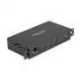 DELOCK USB-jaotur, 3-port 5 Gbps, RJ45 Gigabit PoE++ ja USB USB-C host, metallkorpus, 1,5 kV isolatsioon, must