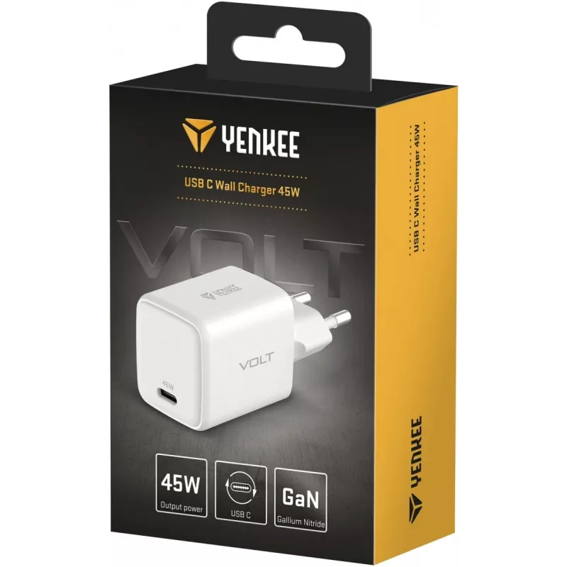 USB-C laadija YENKEE G45 VOLT 45W Power Delivery 3.0, 3A väljund