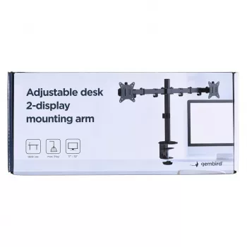 Monitorikinnitus Gembird MA-D2-01 kahele ekraanile kuni 32 tolli, VESA 75x75–100x100, klamber, 18 kg, must