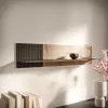 Rippriiul Cama Meble MERCI 110x20x25 cm, seinale kinnitatav, puitlaastplaat, must/tamm artisanal