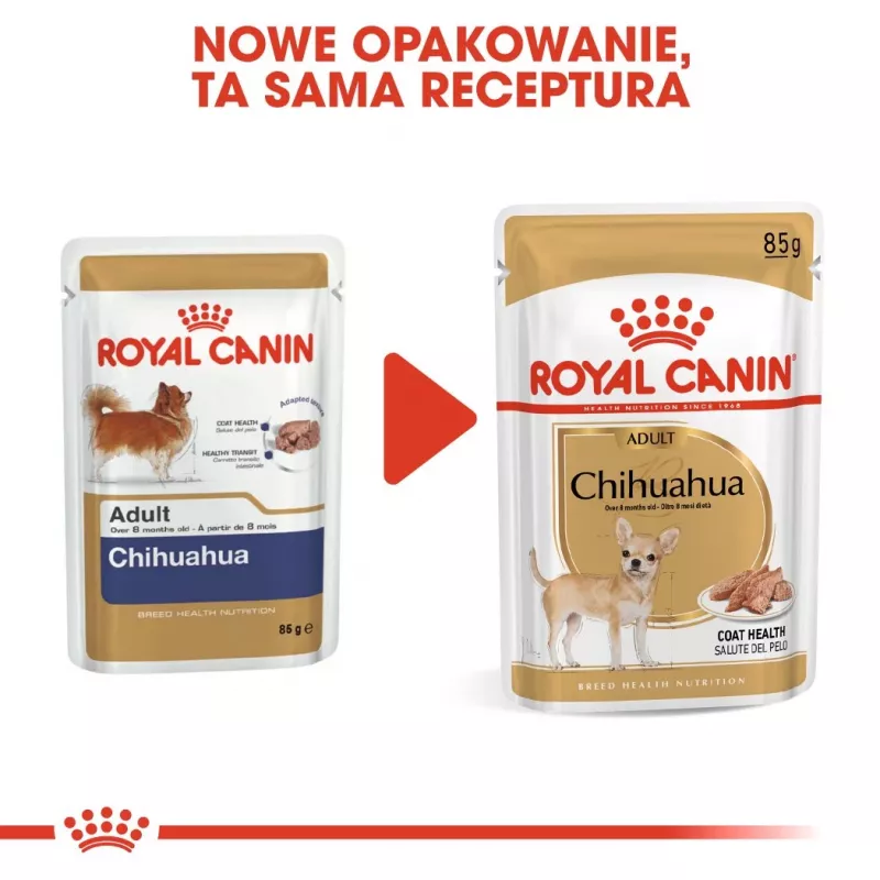 Märg koeratoit Royal Canin Chihuahua Adult kotike 85 g — linnuliha, täiskasvanud chihuahuadele 1–1,9 kg