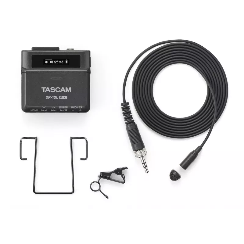 Kaasaskantav digitaalsalvesti Tascam DR-10L Pro koos lavalier-mikrofoniga, 24-bit/96 kHz, MicroSDXC, USB-C