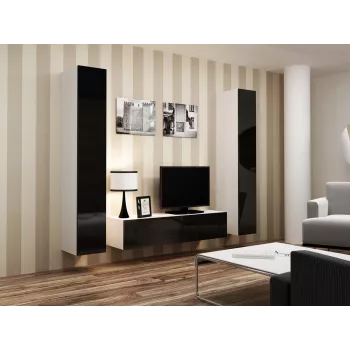 Cama TV-alus VIGO 140 30/140/40 valge/must läikiv
