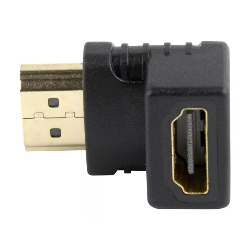 HDMI soovahetaja GEMBIRD A-HDMI90-FML, HDMI HDMI-ks, 90° nurgaadapter, must