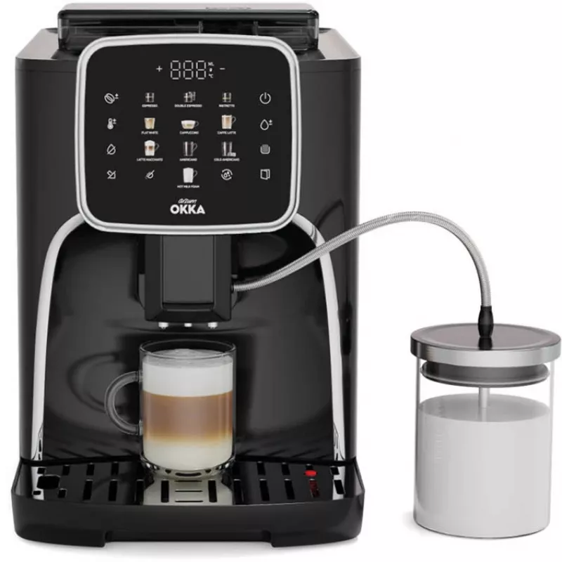 Täisautomaatne espressomasin Arzum Okka Espresso Pro M must/kroom koos piimanõuga