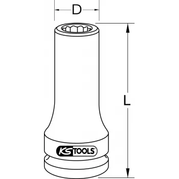 Torx-sokkel KS Tools E20 3/4 tolli pikk (mudel 460.1502) 3/4-tollisele ajamile