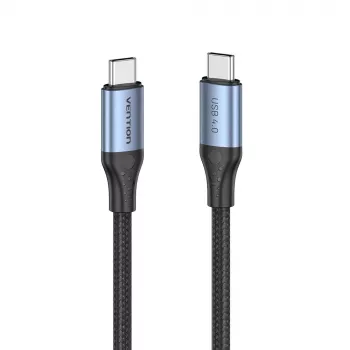 Vention USB4 Gen 3x2 USB-C to USB-C kaabel 1 m, 5A, alumiiniumsulam, puuvillpõiming