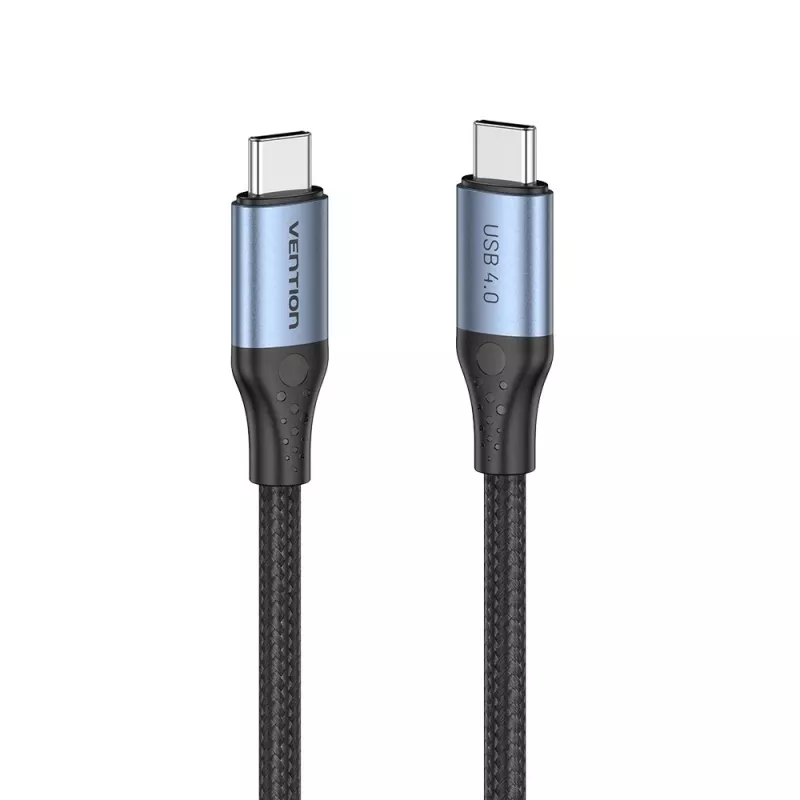 Vention USB4 Gen 3x2 USB-C to USB-C kaabel 1 m, 5A, alumiiniumsulam, puuvillpõiming