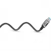 Ethernet-kaabel USB-A 3.2 Gen1 pistik > RJ-45 pistik, LAN-adapter must/hõbedane, 3 meetrit, põimitud tekstiilkattega