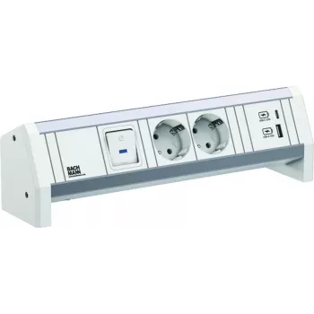 Bachmann DESK 2xCEE7/3902.02911x lüliti 1xUSB A/C 22W GST18 RAL9010