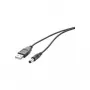 USB-toitekaabel Renkforce RF-4079664 1 m, isane–isane DC 5,5 mm, 5 V, must
