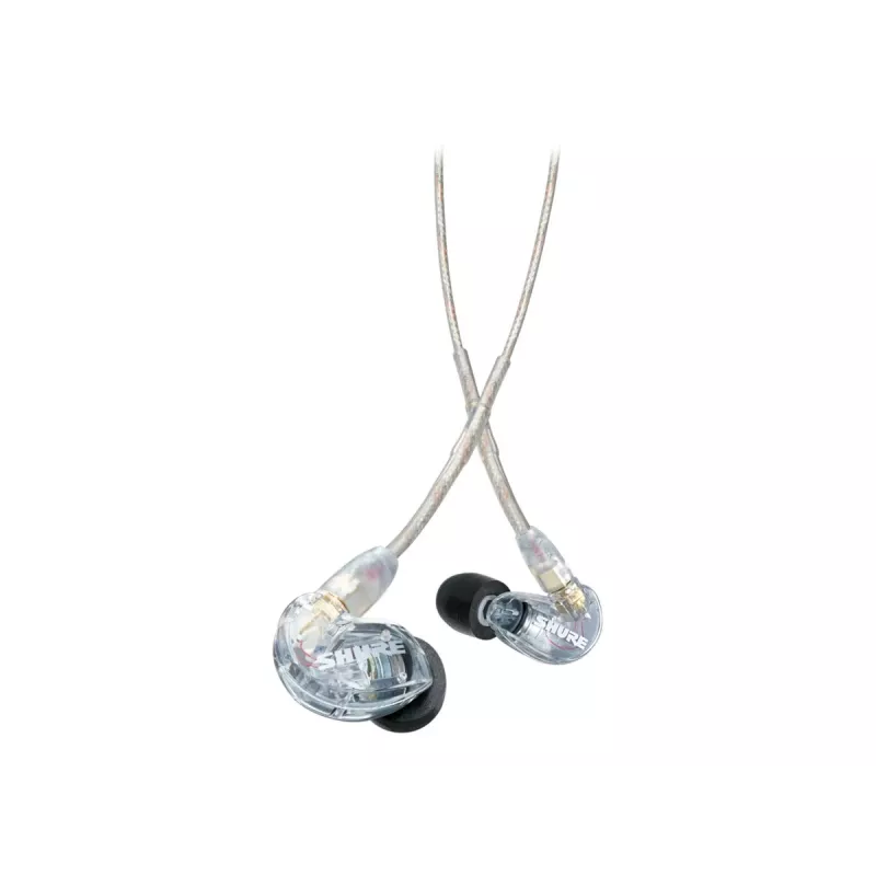 Shure SE215 Pro juhtmega kõrvaklapid lavale/studiosse, läbipaistev