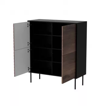 Cama 4D CORTINA kummut 102x40x118 must/pähkel