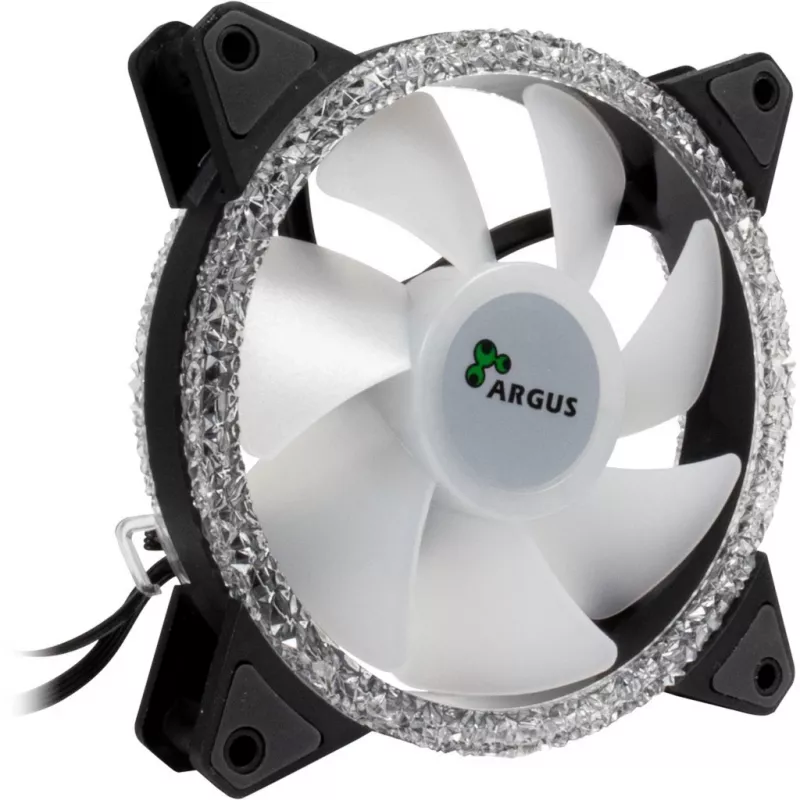 INTER-TECH Argus RS-07 ARGB 120 mm korpuse ventilaatorite komplekt - must, 3 tk
