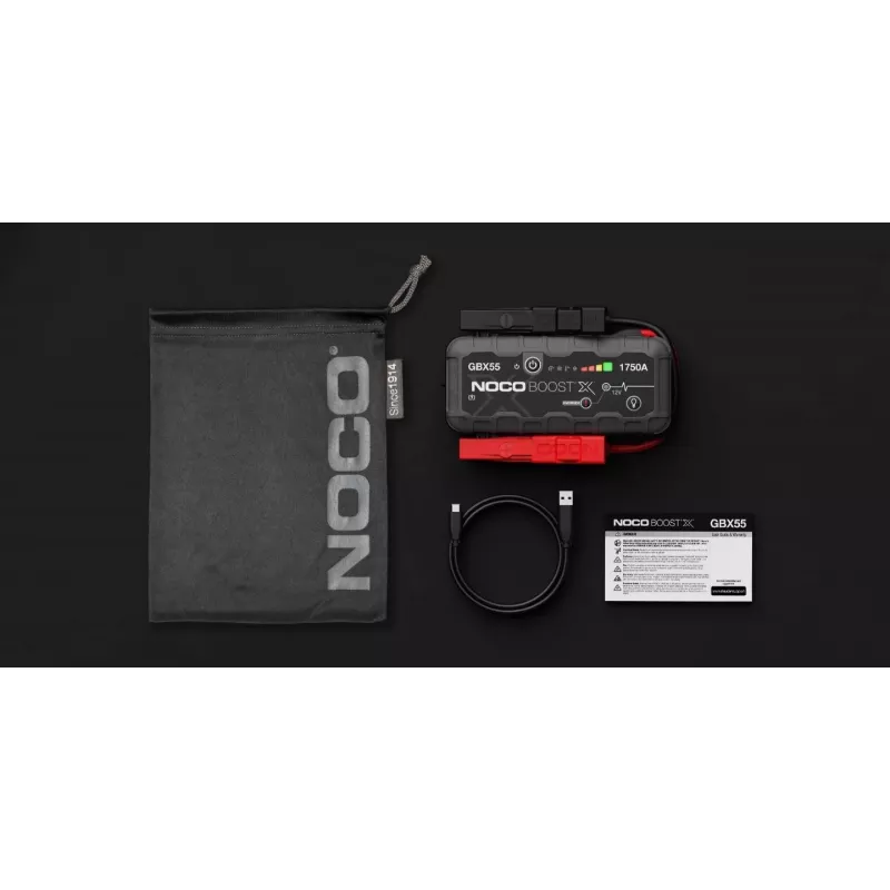 Käivitusbooster NOCO GBX55 1750 A liitium-ioon, 46 Wh, IP65, bensiinile kuni 7,5 L / diislile kuni 5 L
