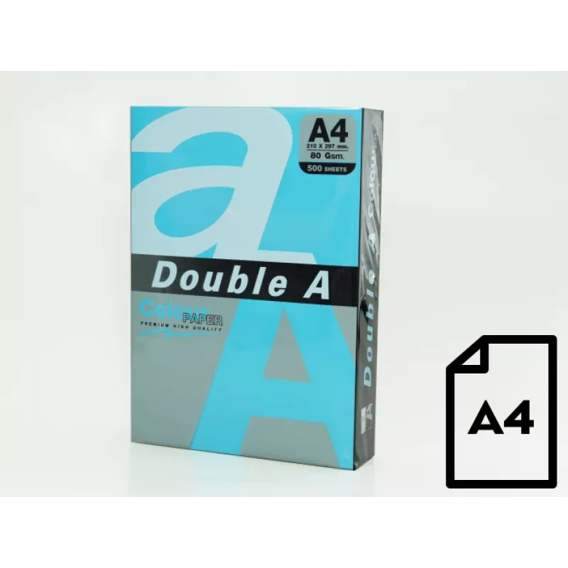 Värviline paber Double A, 80g, A4, 500 lehte, sügavsinine