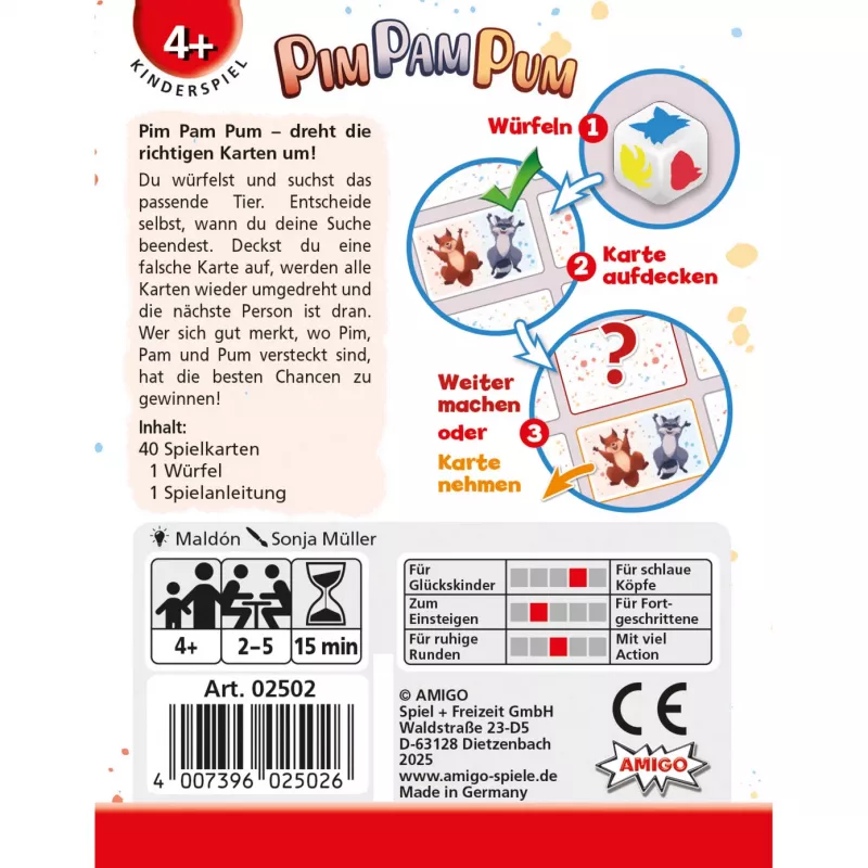 Lauamäng AMIGO Amigo Pim Pam Pum mudel 02502