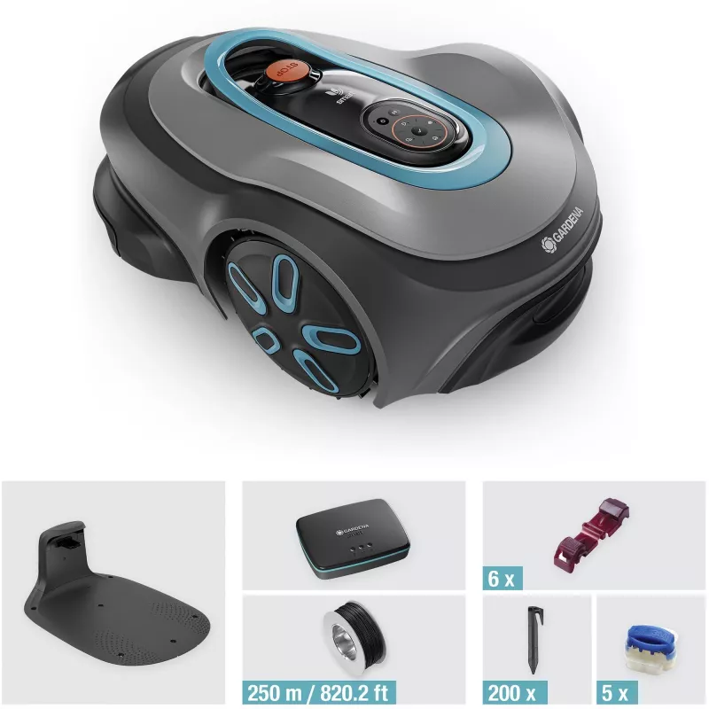 Robotniiduk GARDENA smart SILENO max — 1500 m², 16 cm lõikelaius, aku, LONA navigatsioon, hall