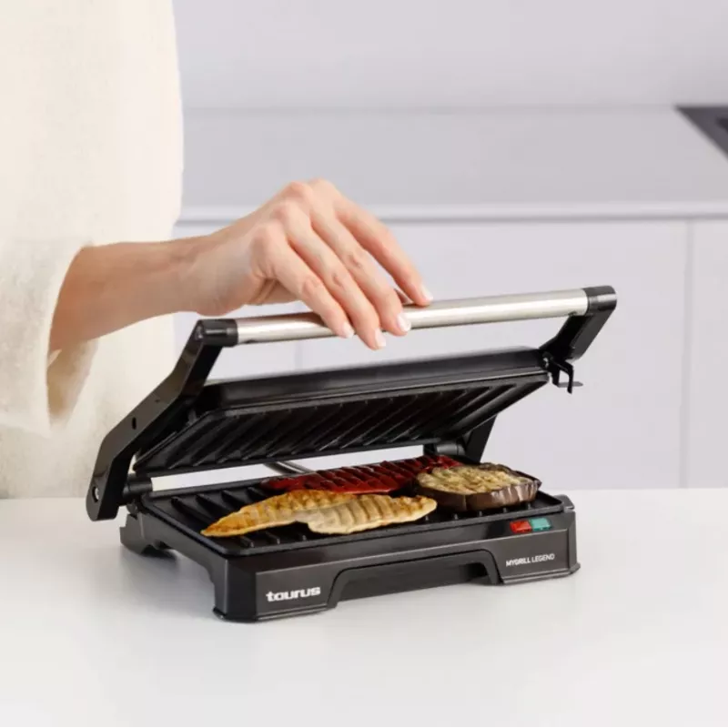 Kontaktgrill Taurus MYGRILL LEGEND 1000 W, roostevaba teras/must, küpsetuspind 230×145 mm