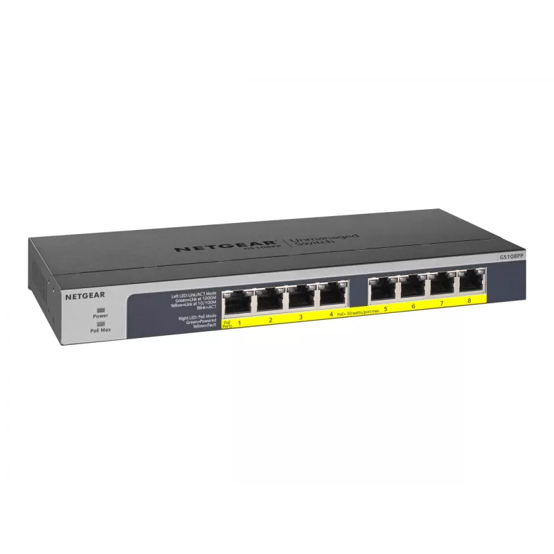 NETGEAR GS108PP Haldamata Gigabit Ethernet (10/100/1000) Power over Ethernet (PoE) Must