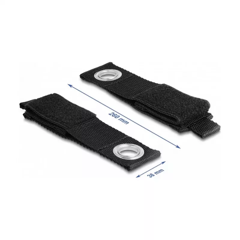 DeLOCK tugev takjakinnitusega rihm L 260 x L 38 mm must 5 tk