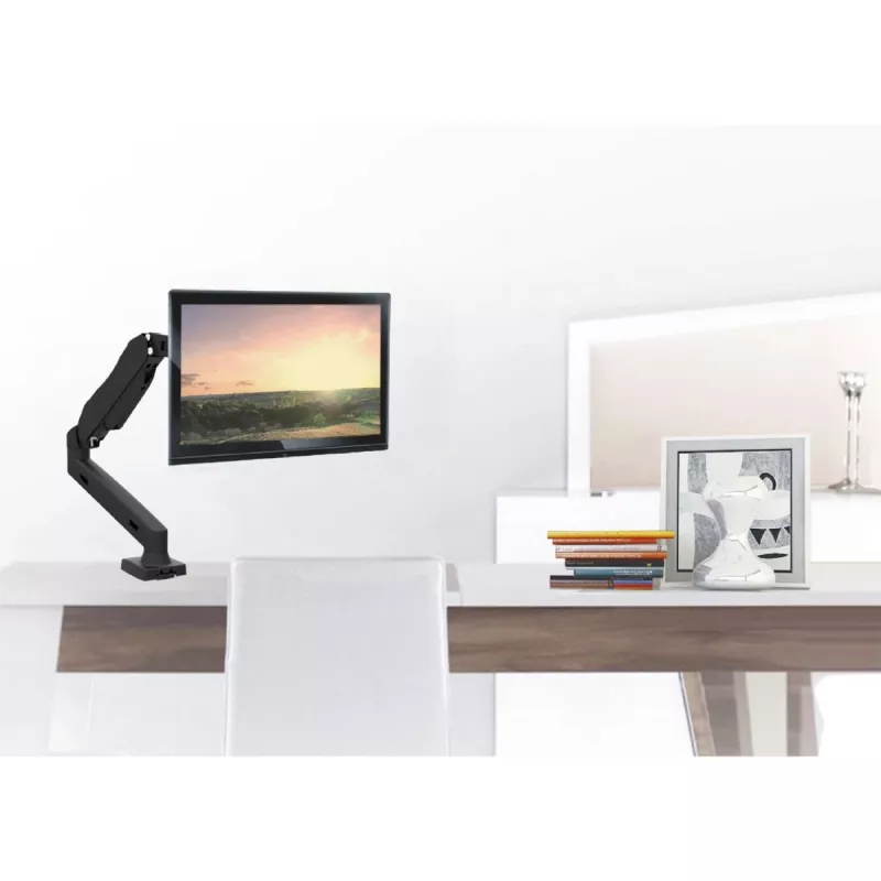 Monitor mount MACLEAN MC-860 desk mount for 27 inch (68.6 cm) screens, VESA 75x75–100x100, max load 8 kg, Must