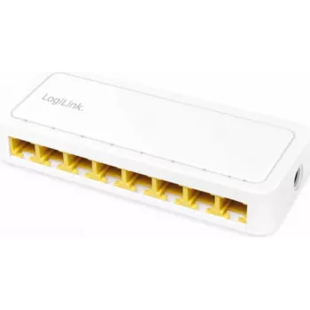LogiLink võrgukommutaator - 8 x RJ45 porti - Gigabit - plastkorpus - valge