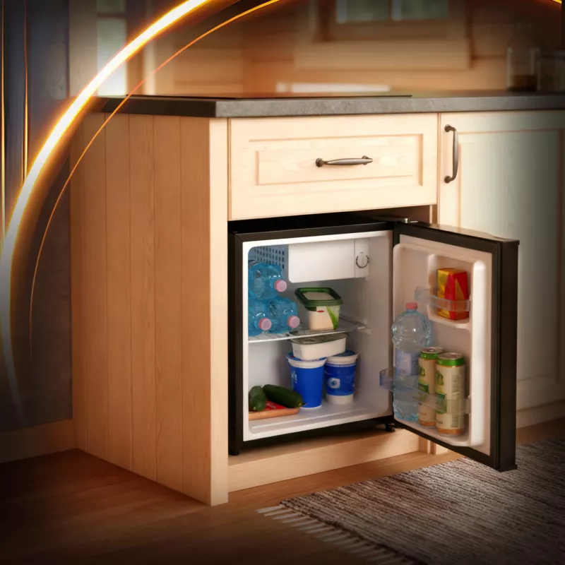 Adler Refrigerator | AD 8096 | Energiatõhususe klass E | Vabaltseisev | Kappkülmik | Kõrgus 49,5 cm | Külmiku netomaht 45 L | 39 dB | Must