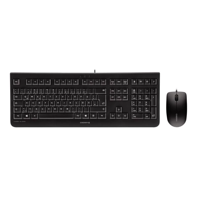 Klaviatuur CHERRY DC 2000 koos hiirega, universaalne, USB, QWERTY, tšehhi, must
