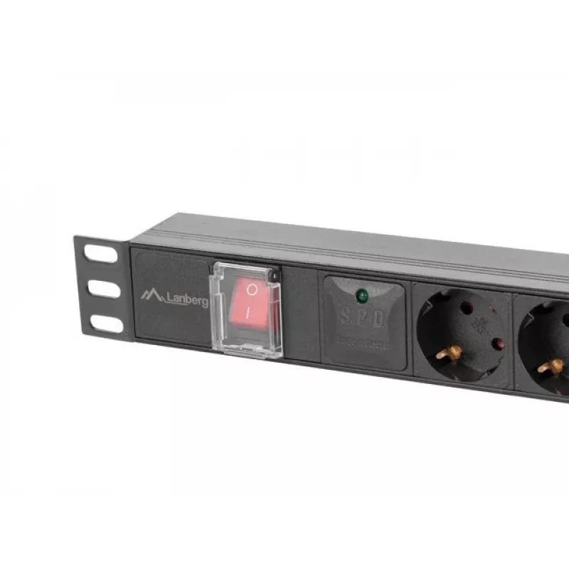 Lanberg PDU-05F-0200-BK toitejaotusseade (PDU) 5 vahelduvvoolu pistikupesa 1U Must