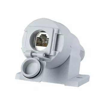 MetzConnect BTR IT CONNECT E-DAT Industry IP67 V6 8(8) AP/KK Cat.6A - modulaarne sisend - Helehall, RAL 7035 - 1 pistik (1309410003-E)