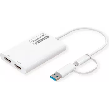 ROLINE Display Adapter USB Type C A - Dual HDMI 4K60 ST/BU - Adapter - digitaalne/andmed (12.03.3206)