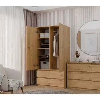 Topeshop SZAFA MALWA ART bedroom wardrobe/closet 5 shelves 2 uks(s) tamm