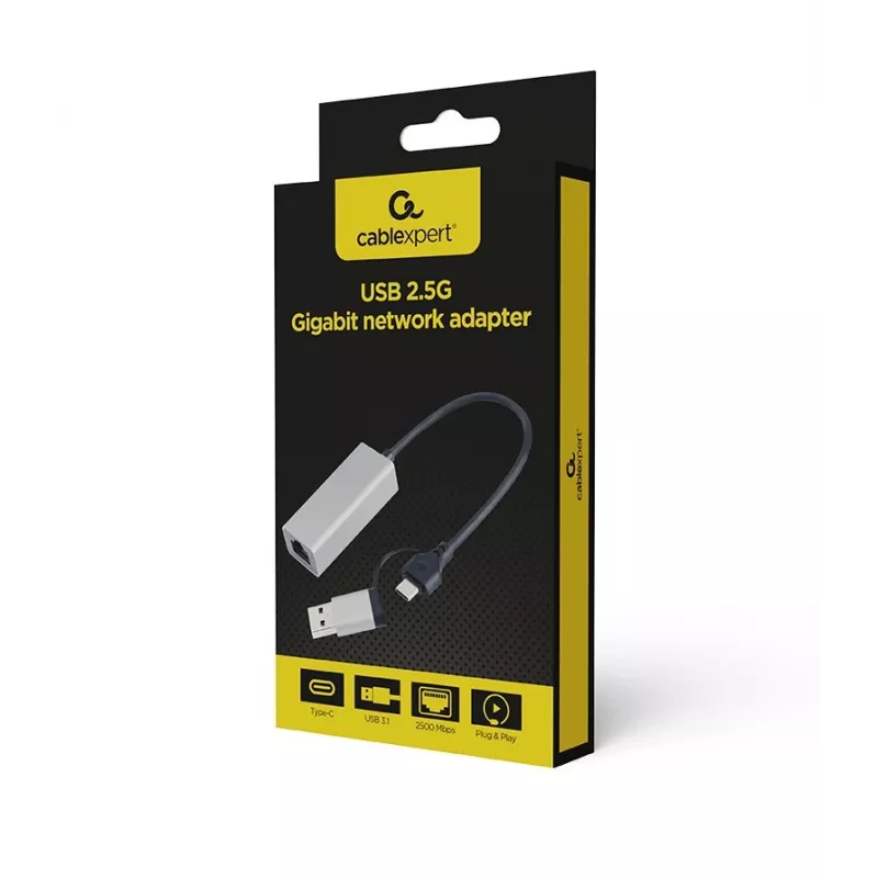 PowerLine võrguadapter Gembird A-USB3AC-LAN2G-01 2500 Mbit/s Ethernet LAN