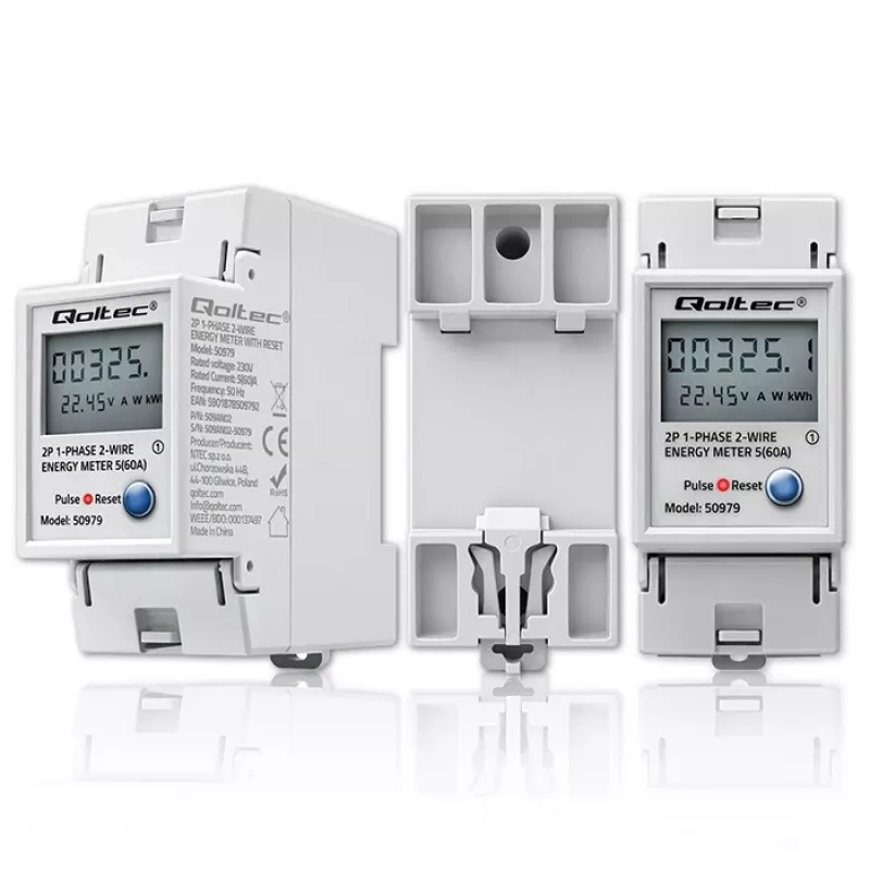 Energiaarvesti QOLTEC Ühefaasiline DIN-liistule 230V (MPN 50979)