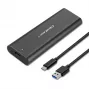 SSD-korpus QOLTEC 50312 Must ühele M.2 SATA kettale, USB USB-C (USB 2.0 / 3.2 Gen 1)