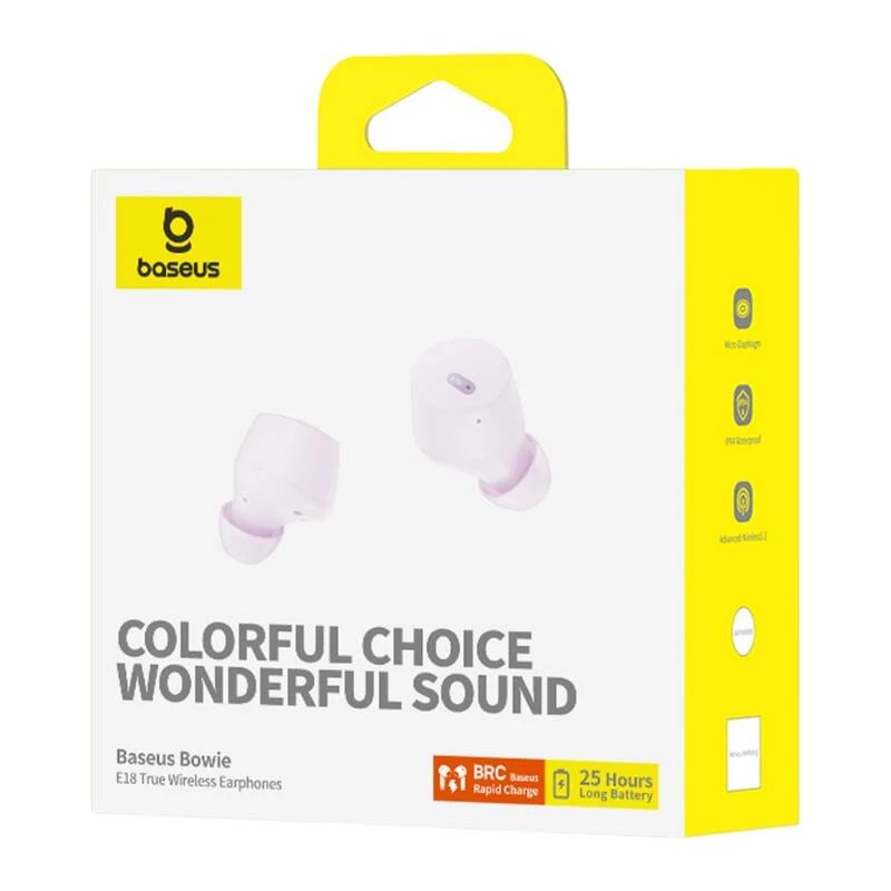 Baseus Bowie E18 True Wireless Stereo (TWS) kõrvasisesed kõrvaklapid Bluetooth USB USB-C Lilla — kõned ja muusika