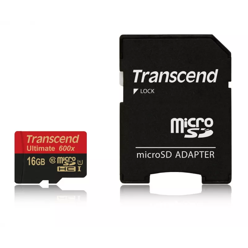 Transcend microSDHC MLC 16GB Class 10 UHS-I 600x + SD-adapter