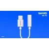 USB Type 3.1 C (M) – Jack 3.5mm (F) Audio adapter Valge SAVIO AK-51
