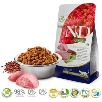 FARMINA N&D Quinoa Kaal Management Lamb&Broccoli - kuiv kassitoit - 5 kg