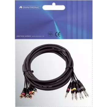 Audio snake kaabel Omnitronic 8×RCA to 8×1/4 inch mono jack, 15 m, mudel 30304748
