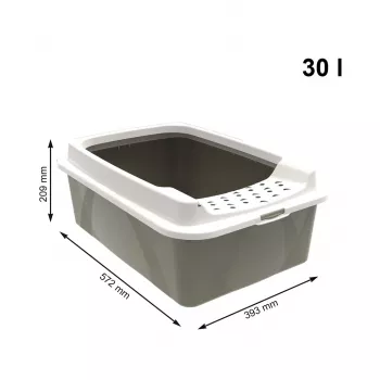 Kassiliivakast rotho Bonnie Eco Cappuccino 30 L kaetud plastikust alus kaanega, 572×393×209 mm