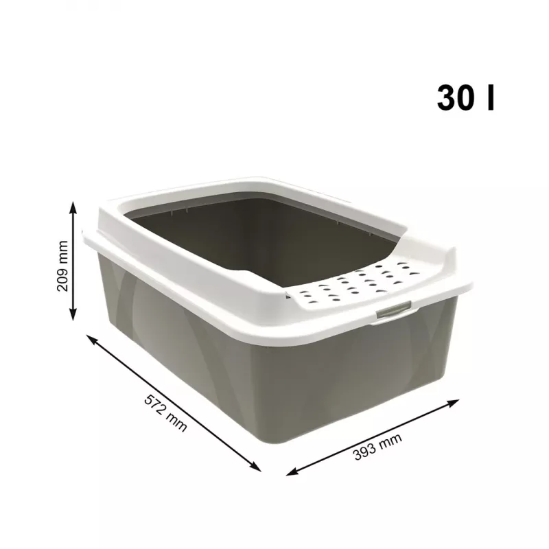 Kassiliivakast rotho Bonnie Eco Cappuccino 30 L kaetud plastikust alus kaanega, 572×393×209 mm