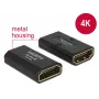 DELOCK Adapter High Speed HDMI mit Ethernet - HDMI-A Buchse > HDMI-A Buchse 4K Gender Changer schwarz