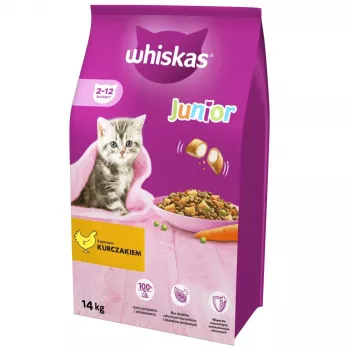 Whiskas Junior kanaga kuivtoit kassidele, 14 kg
